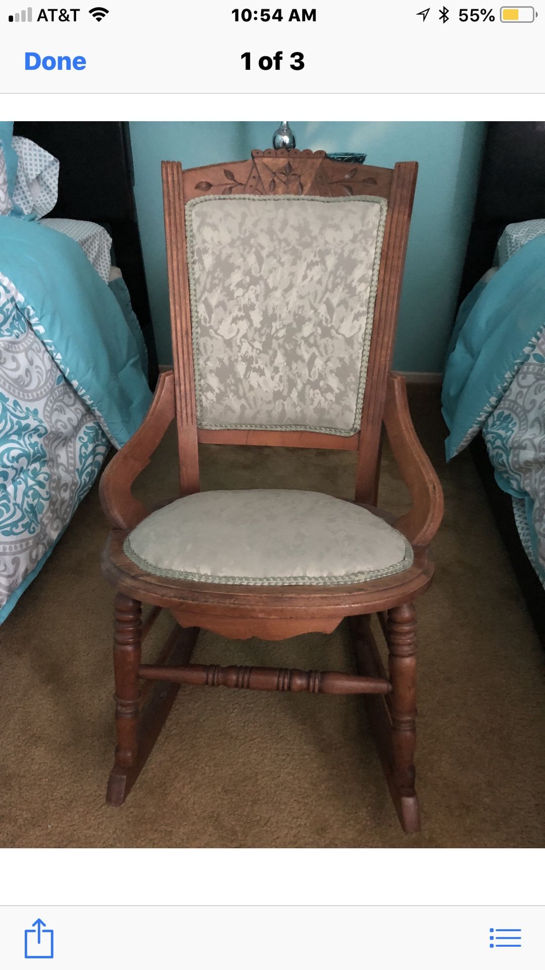 Antique Eastlake wooden child’s rocking chair