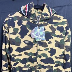 Bape Shark Camo Zip Up Hoodie XL