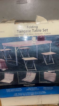 Folding tailgate table set