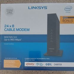  Linksys Cable Modem 24 X 8  NEW SEALED