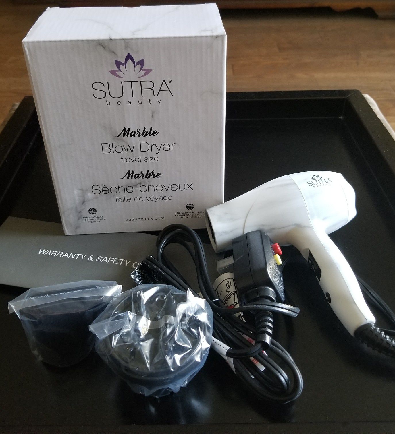 Sutra Beauty Marble travel size blow dryer