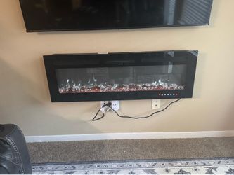 50” Wall-Mounted Electric Fireplace – Color Changing LED Flames
