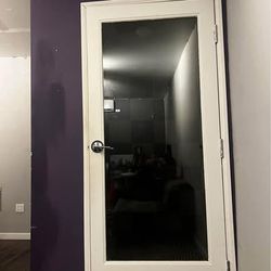 Glass door for studio booth