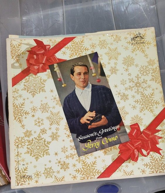 Perry Como Christmas Album with Red and Gold Design