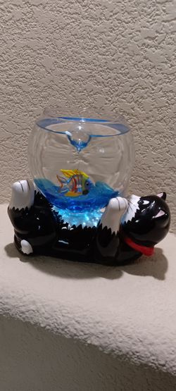 Vintage Cat w/ Fishbowl