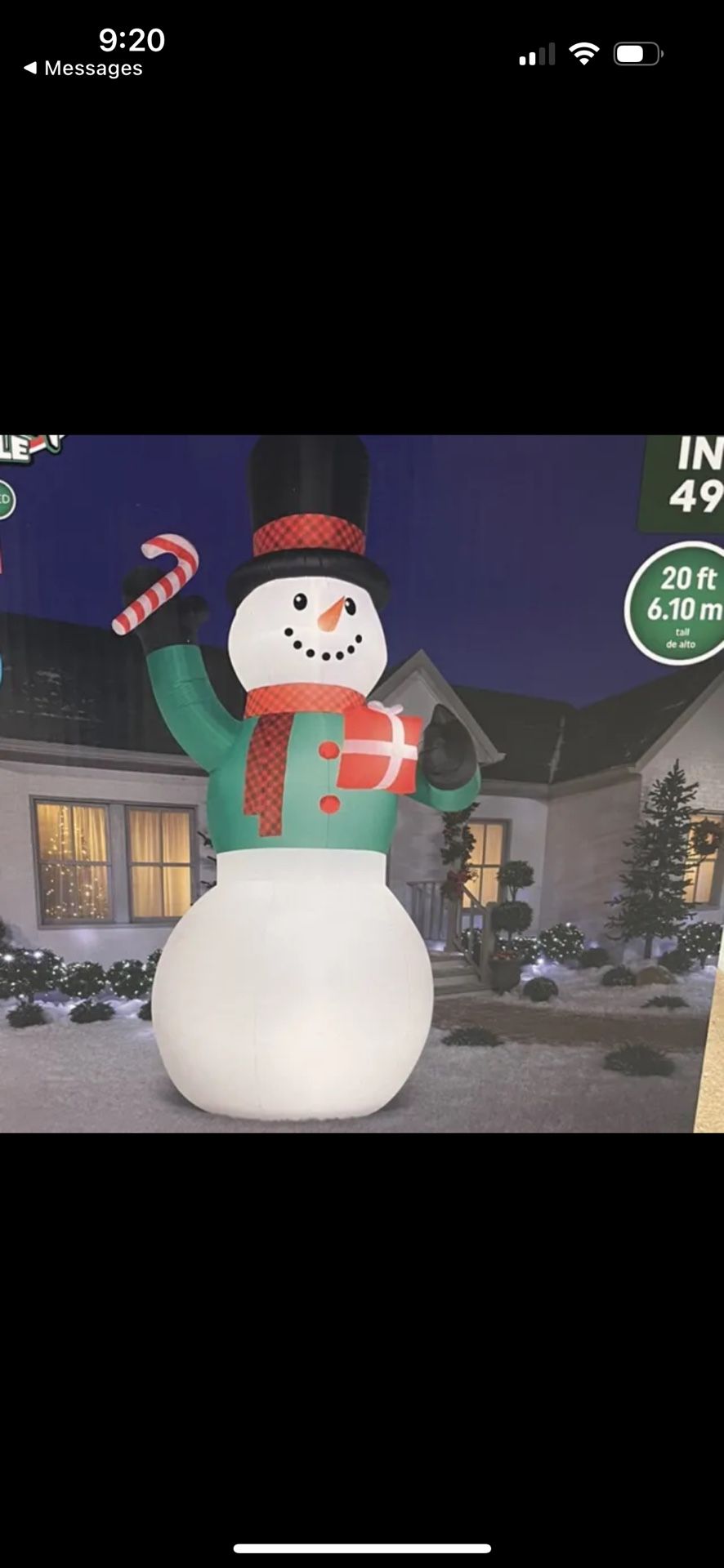 Giant 20’ Inflatable Snowman