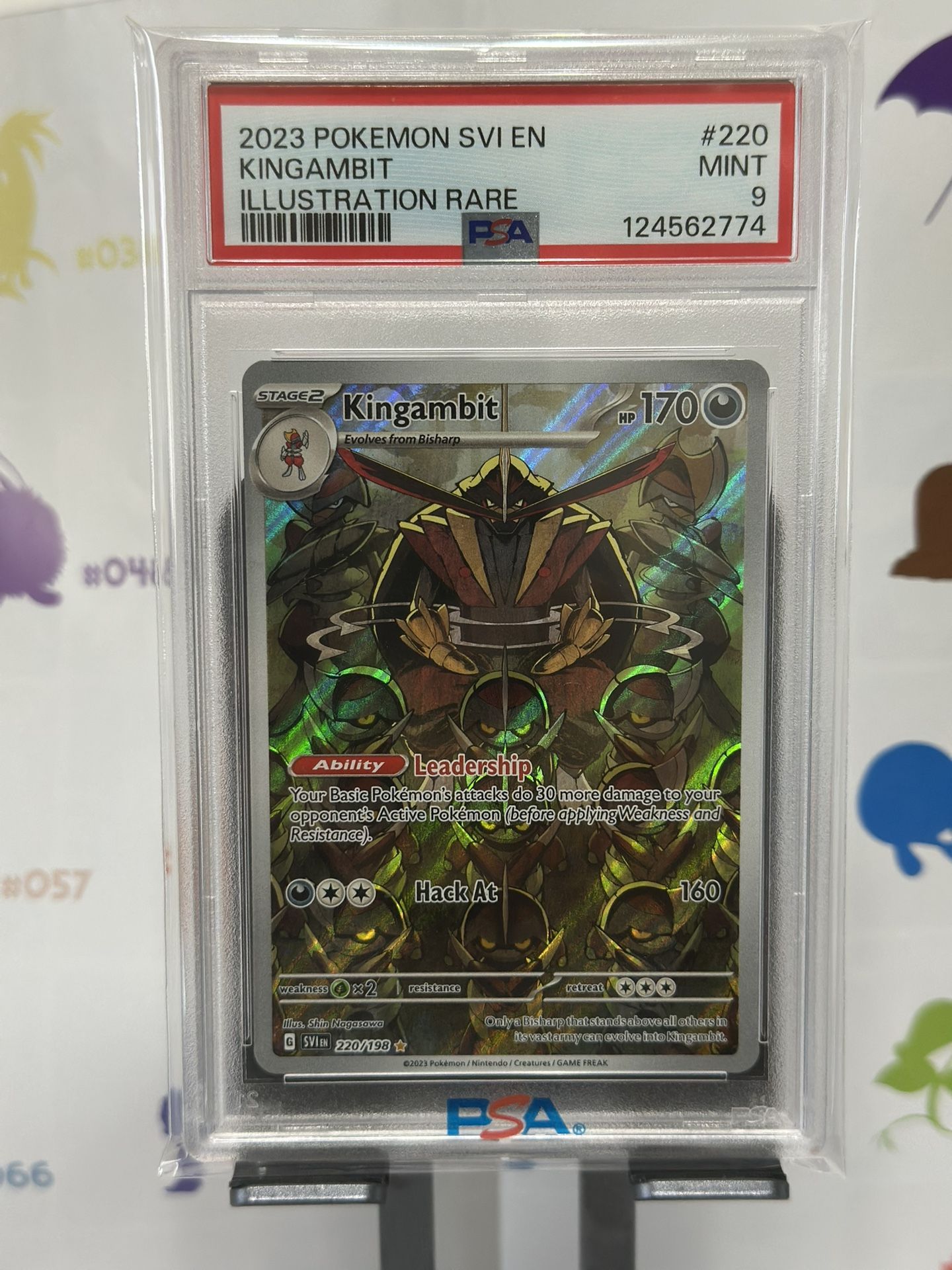 Kingambit 220/198 Mint PSA 9 Pokemon Scarlet & Violet Base Illustration Rare English