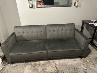 Gray Velvet Sleeper Sofa