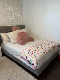 Full size bed frame with headboard
