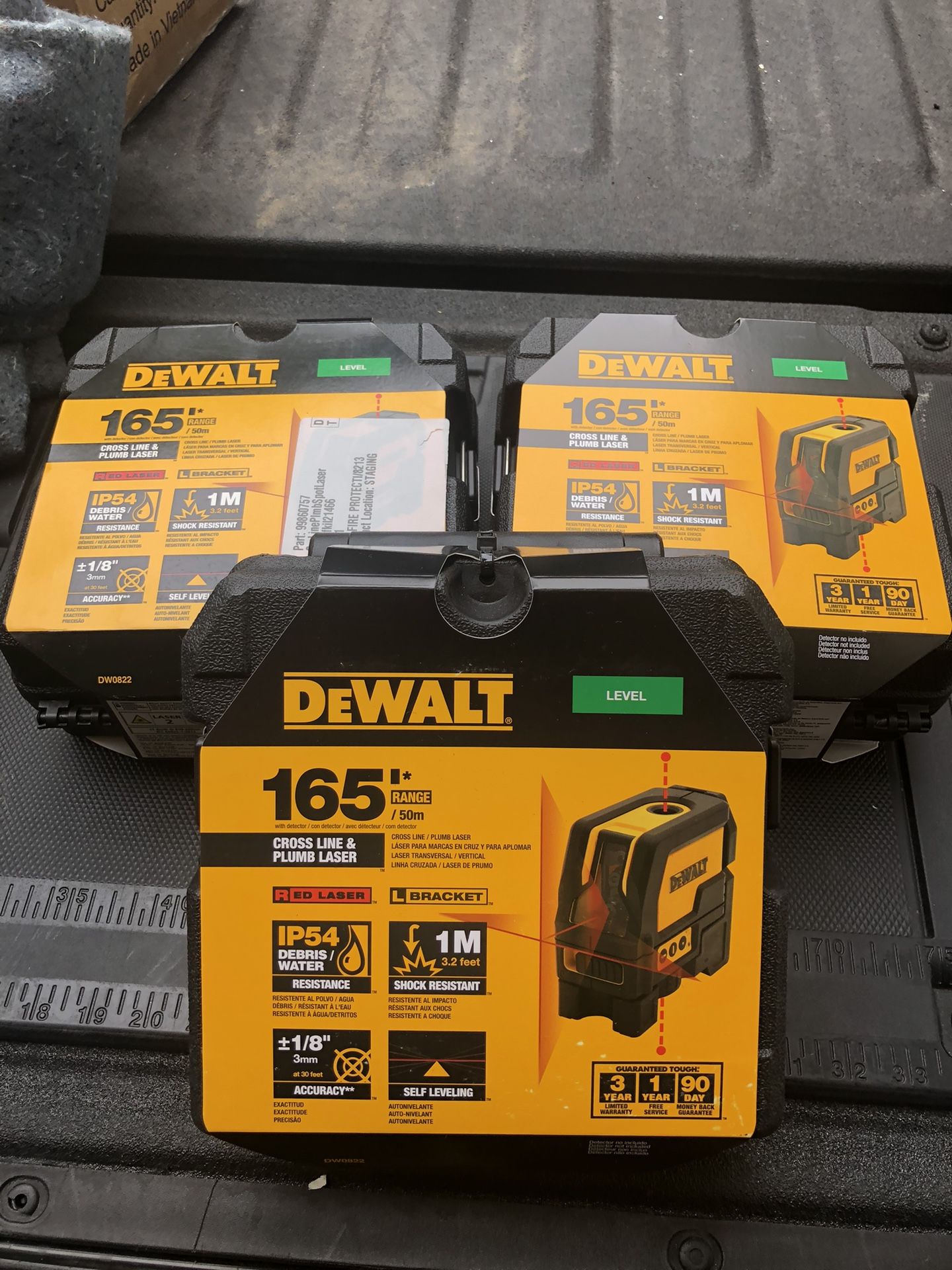 DEWALT 165 ft. Red Self-Leveling Cross-Line and Plumb Spot Laser Level with (3) AAA Batteries & Case
