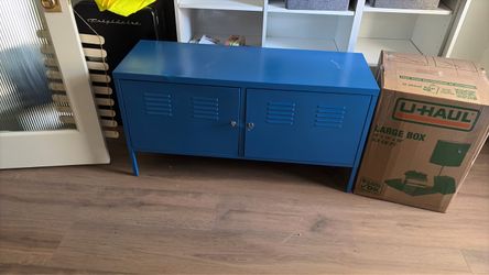 Blue industrial modern locking cabinet