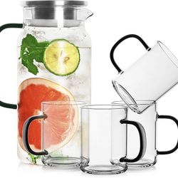 Glass Pitcher And Mug Set New In Box 