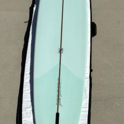 9’ surfboard hand shaped pin tail