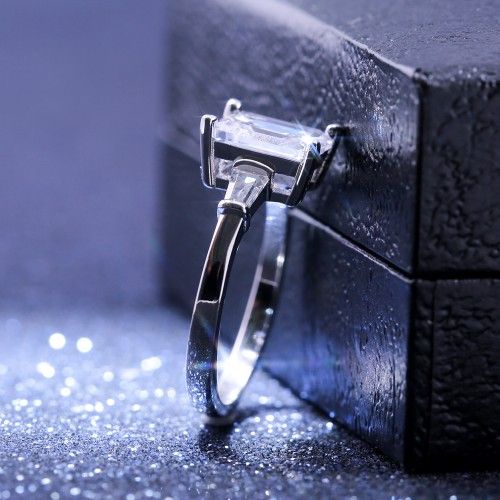 "Wedding/Engagement Pure Gemstone Dainty Silver Ring for Women, VIP468