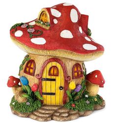 Custom made Clay mushroom house for home and garden decor