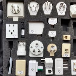 20 Piece Electrical Voltage Converter / Power Adapter Travel Set with Carry Case, US to European/EU