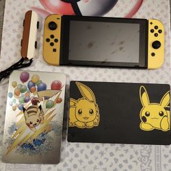 Nintendo Switch Pokemon Lets Go Pikachu&Eevee Edition Console, Dock & Steel Book