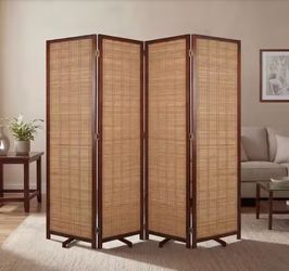 Brown Bamboo Room Divider Screen