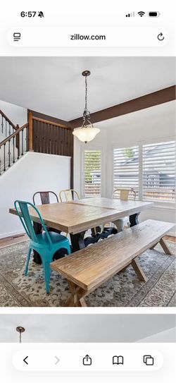 Dinner room table with leaf and matching china cabinet