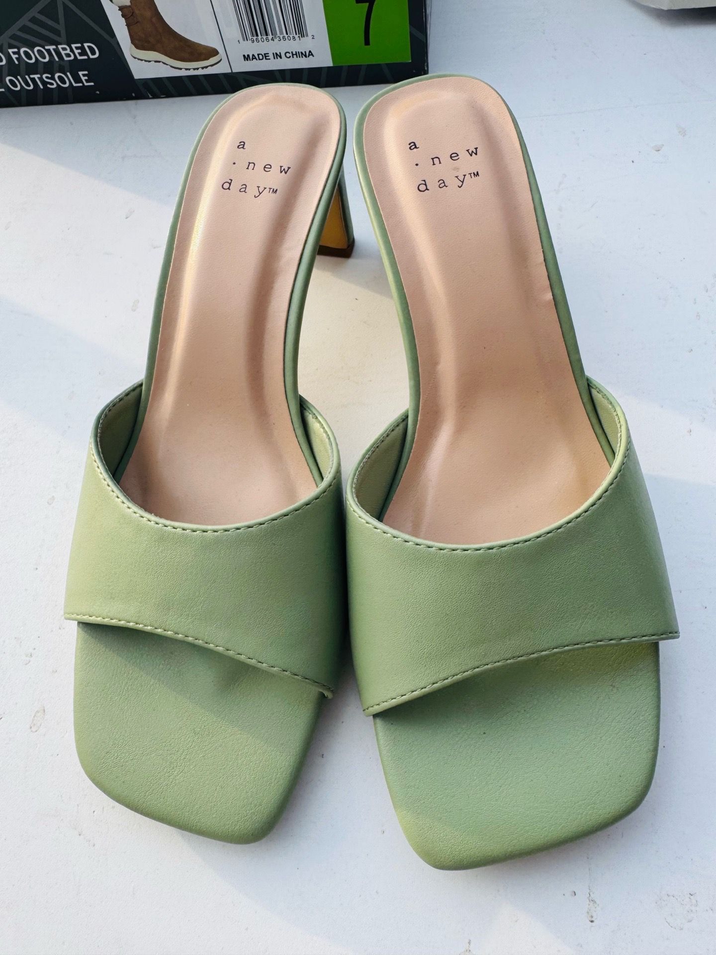 Green slip on shoes