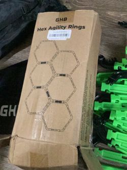 New GHB Hex Agility Rings Speed Rings with Carrying Bag 6 Set Portable Hexagon Rings, Agility Ladder for Agility Footwork Training