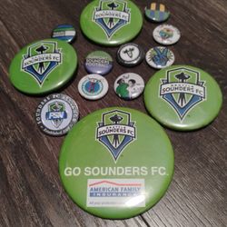 Seattle Sounders 13-piece Lapel Pin Lot.... Yes It's Available