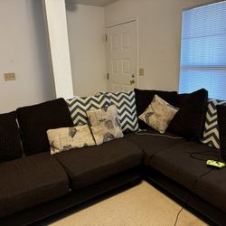 Brown Section Sofa 