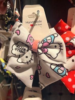 Handmade Hello Kitty Fabric Hair Bow