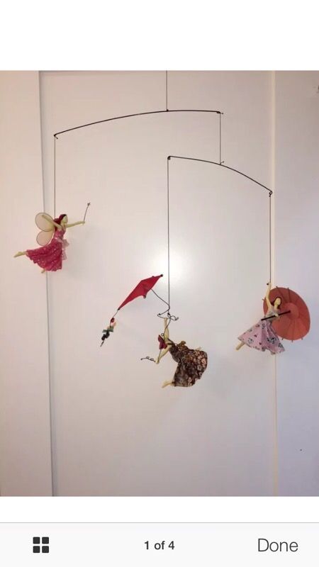 Original Sarena Mann Flying Ladies Paper Mâché Mobile