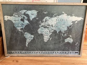 World Map Cork Board-30x45in