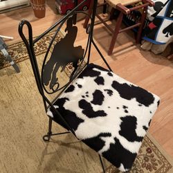  Chair-cowboy Design Metal Cool Cow Padded Seat!