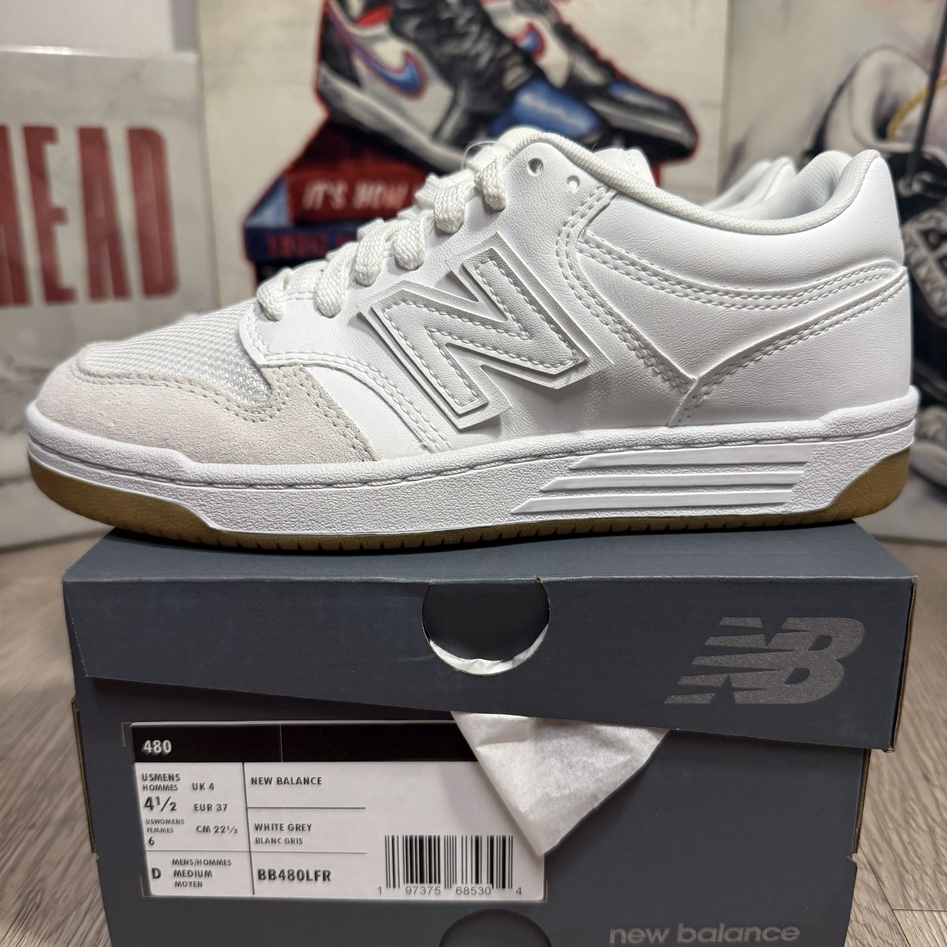 New Balance 480 White Reflection Unisex Adult Multi Sizes 4M/5.5W, 4.5M/6W, 5M/6.5W