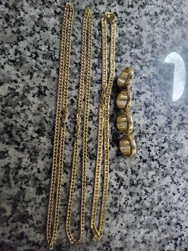 18k Gold Plated Chains and rings