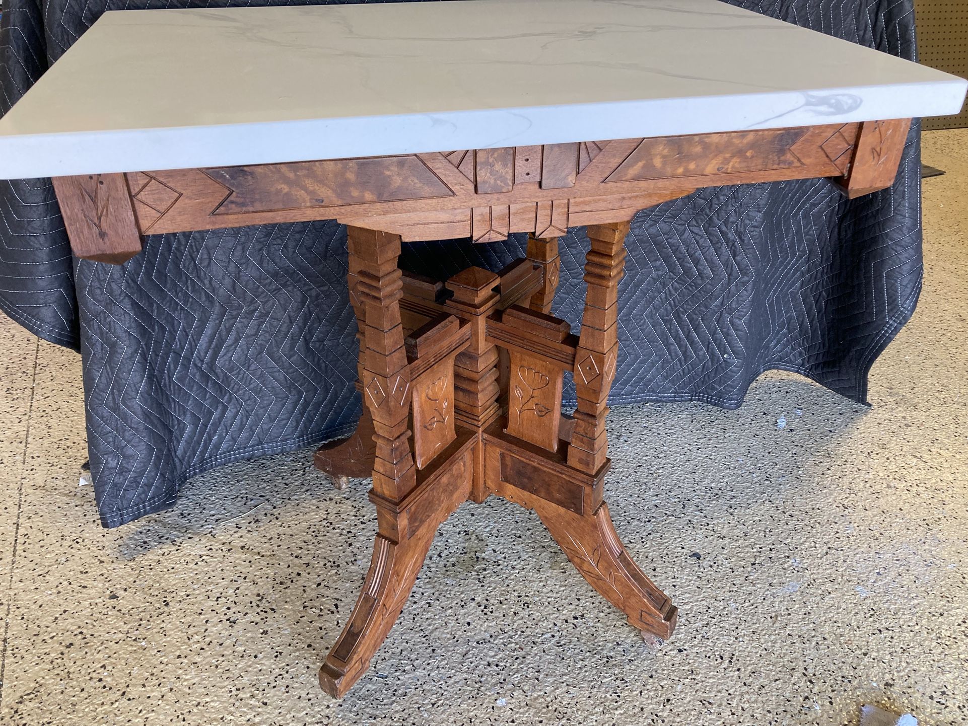 Eastlake Marble Top Side Table