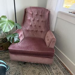 Vintage Velvet Swivel Chair