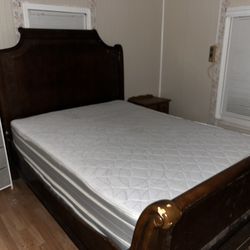 Queen size bed and wood frame