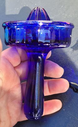 Juicer Cobalt Glass Vintage Small Hand Held