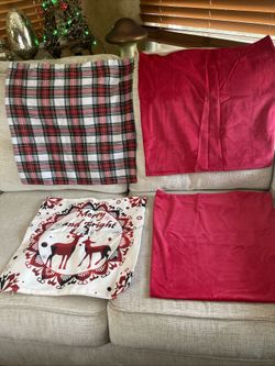 New 4 Pc Holiday Throw Covers