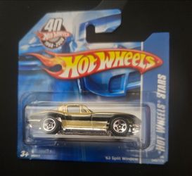 2008 Hot Wheels All Stars '63 Split Window Corvette - Gold - RARE International Short Card