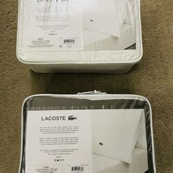 Lacoste Percale King Size Sheet Set Both For $80
