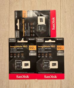 Sandisk 512GB MicroSD Cards NEW