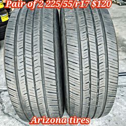 Pair of 2 Arizona tires 225/55/r17 ‼️ free instalation and balance ‼️