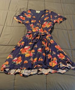 Skies Are Blue Floral Print Dress