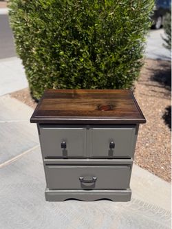 Two Tone Wooden Nightstand