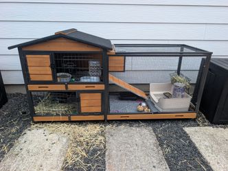 Large Two-Story Rabbit Hutch with Run