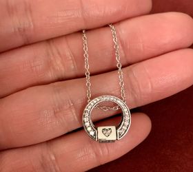 Love heart rotation charm necklace sterling silver
