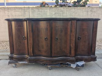 Large Dark Wood Sideboard Buffet Cabinet