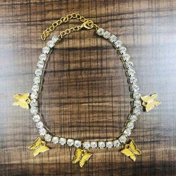 Rhinestone Butterfly Anklets