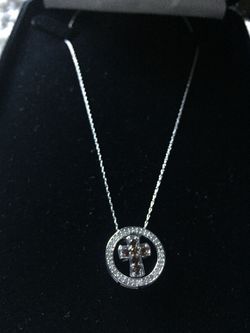 10k red and white diamond necklace