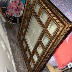 Large vintage, Gold Plated mirrow  28X32